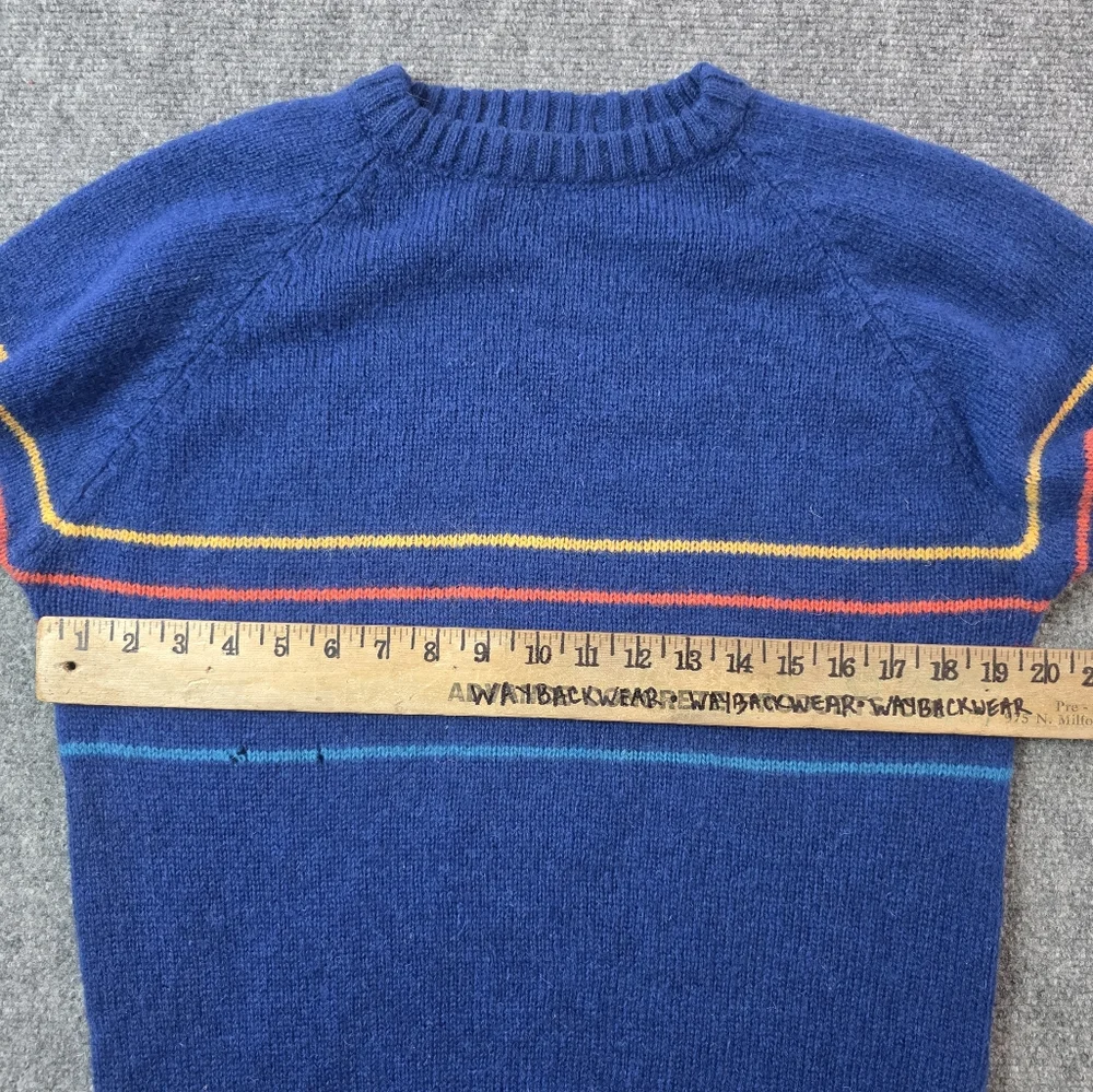 VTG 🌈 Wool Rainbow Stripe Grandpa Sweater M - Picture 5 of 8